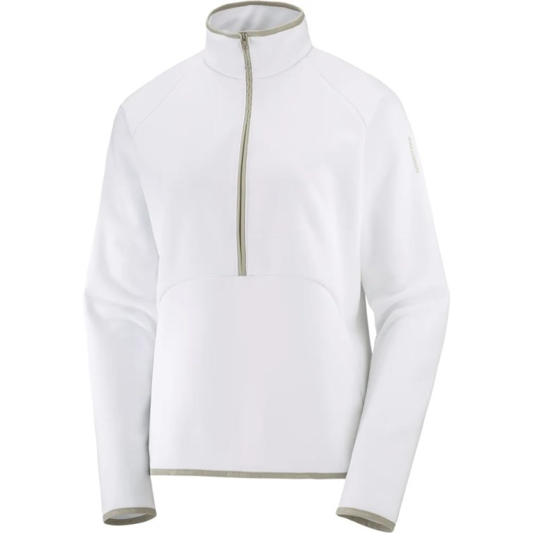 White Salomon Essential Warm Half Zip Women's Jackets | IE TX2359